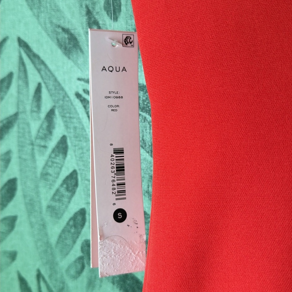 AQUA Red Square-Neck Midi Dress NWT’s sz S - Picture 7 of 11